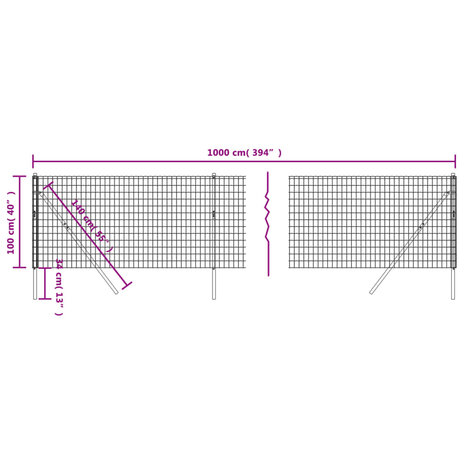 Draadgaashek 1x10 m gegalvaniseerd staal groen 8720845777906 5