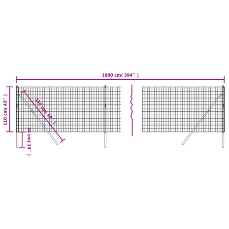 Draadgaashek 1,1x10 m gegalvaniseerd staal groen 8720845777913 5