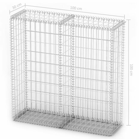 Schanskorf met deksels 100x100x30 cm gegalvaniseerd draad 8718475875550 5