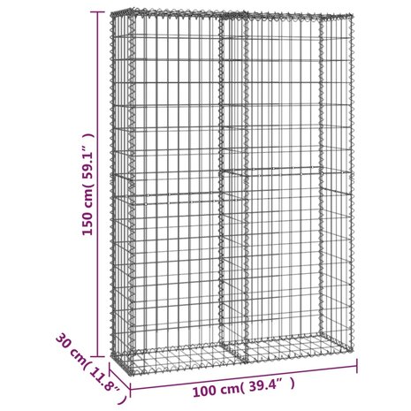 Schanskorf met deksels 150x100x30 cm gegalvaniseerd draad 8718475875567 7