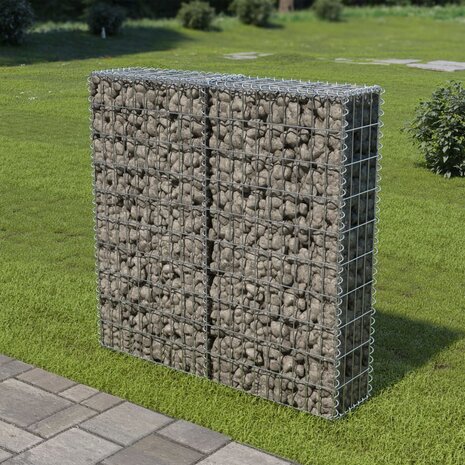 Schanskorfmuur met deksels 100x20x100 cm gegalvaniseerd staal 8719883592138 1