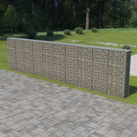 Schanskorfmuur met deksels 600x30x150 cm gegalvaniseerd staal 8719883592206 1