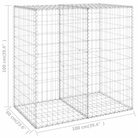 Schanskorfmuur met deksels 100x60x100 cm gegalvaniseerd staal 8720286110119 6