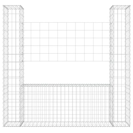 Schanskorf U-vormig met 2 palen 140x20x150 cm ijzer 8720286764053 3