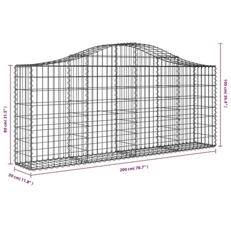 Schanskorf gewelfd 200x30x80/100 cm gegalvaniseerd ijzer 8720845650476 5