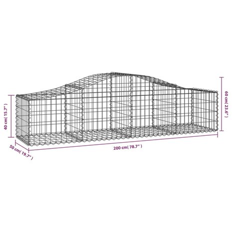 Schanskorf gewelfd 200x50x40/60 cm gegalvaniseerd ijzer 8720845650551 5