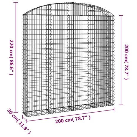 Schanskorf gewelfd 200x30x200/220 cm gegalvaniseerd ijzer 8720845651336 5