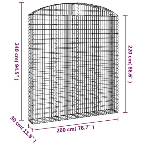 Schanskorf gewelfd 200x30x220/240 cm gegalvaniseerd ijzer 8720845651343 5