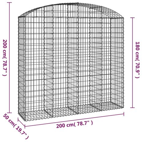 Schanskorf gewelfd 200x50x180/200 cm gegalvaniseerd ijzer 8720845651428 5