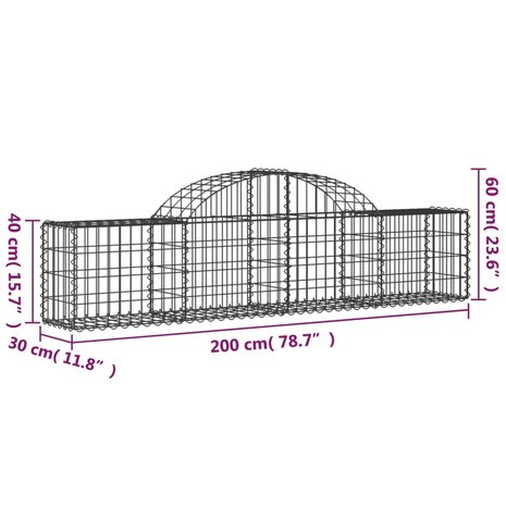 Schanskorf gewelfd 200x30x40/60 cm gegalvaniseerd ijzer 8720845651459 5