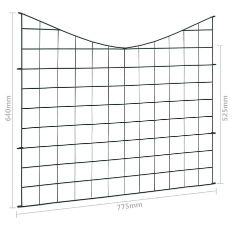 Schuttingset hol gebogen 77,5x64 cm groen 8719883785790 7