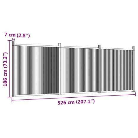 Schuttingpaneel 526x186 cm HKC grijs 8721102675294 9