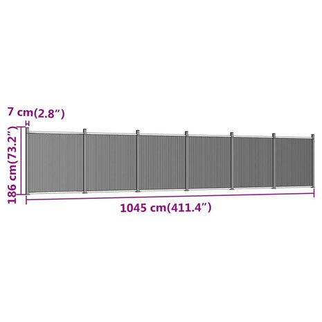 Schuttingpaneel 1045x186 cm HKC grijs 8721102675324 9