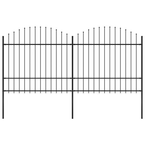 Tuinhek met speren bovenkant (1,5-1,75)x3,4 m staal zwart 8719883714691 1