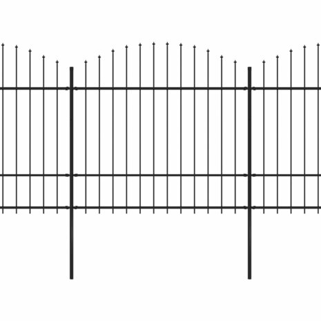 Tuinhek met speren bovenkant (1,5-1,75)x3,4 m staal zwart 8719883714691 2