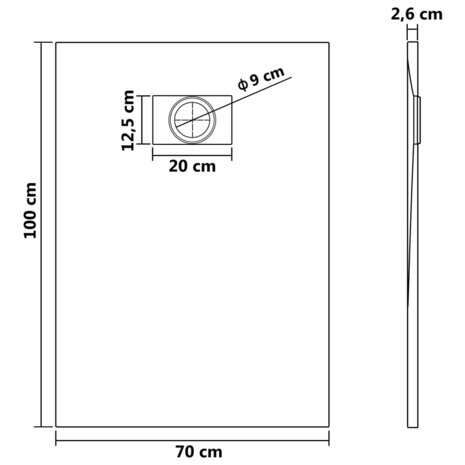 Douchebak 100x70 cm SMC zwart 8719883581415 6