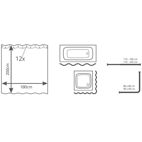 RIDDER Douchegordijn Layer 180x200 cm 4006956323251 3