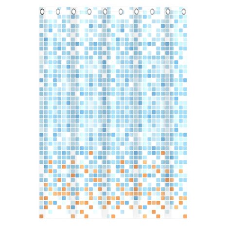 EISL Douchegordijn met mozaïek 200x180x0,2 cm blauw en oranje 9002560799203 5