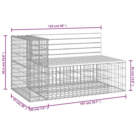 Tuinbank schanskorfontwerp 122x71x65,5 cm massief douglashout 8720845446499 8