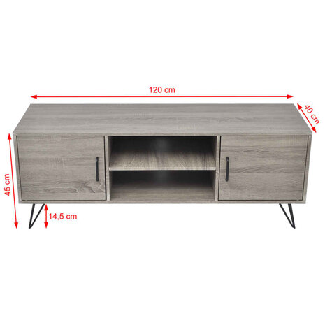 Tv-meubel 120x40x45 cm grijs 8718475524014 5