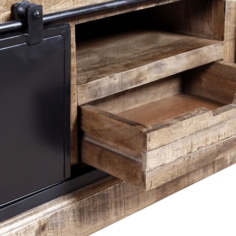 Tv-meubel met 2 schuifdeuren 110x30x45 cm massief mangohout 8718475528920 9