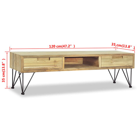 Tv-meubel 120x35x35 cm massief teakhout 8718475568902 10