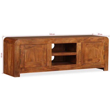 Tv-meubel 120x30x40 cm massief hout met honingafwerking 8718475567943 11