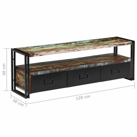 Tv-meubel 120x30x40 cm massief gerecycled hout 8718475568162 8