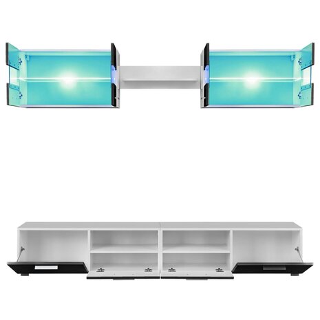 Tv-wandmeubelset met LED-verlichting hoogglans zwart 5-delig 8718475599081 4