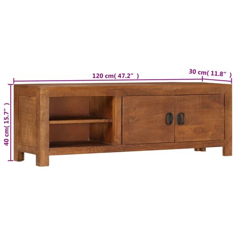 Tv-meubel 120x30x40 cm massief mangohout 8718475740377 7