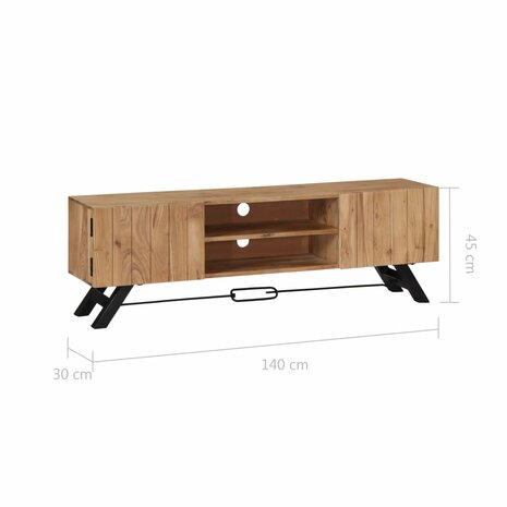 Tv-meubel 140x30x45 cm massief acaciahout 8719883559339 8