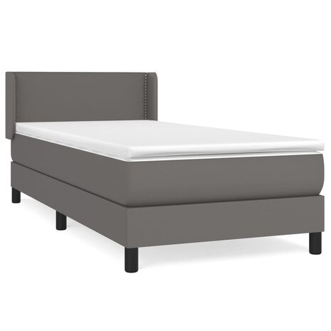 Boxspring met matras kunstleer grijs 80x200 cm 8720287324621 2