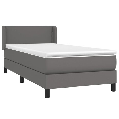 Boxspring met matras kunstleer grijs 80x200 cm 8720287324621 3