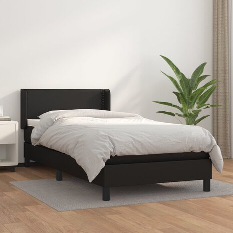 Boxspring met matras kunstleer zwart 90x190 cm 8720287324645 1