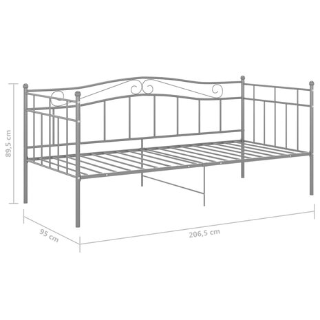 Slaapbankframe metaal grijs 90x200 cm 8720286195772 8