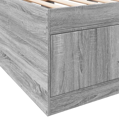 Slaapbank met lades 90x190 cm bewerkt hout grijs sonoma eiken 8721102619090 8