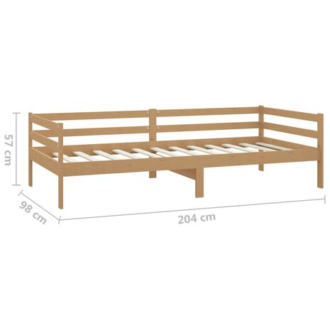 Slaapbank massief grenenhout honingbruin 90x200 cm 8720286641293 8