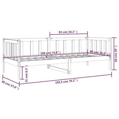 Slaapbank 90x190 cm massief grenenhout honingbruin 8720287133476 11