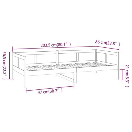 Slaapbank massief grenenhout honingbruin 80x200 cm 8720287072232 10