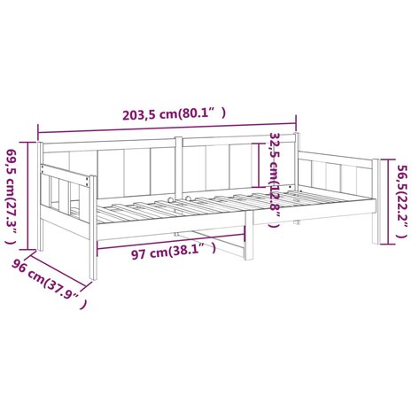 Slaapbank massief grenenhout honingbruin 90x200 cm 8720287072485 10