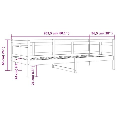 Slaapbank massief grenenhout wit 90x200 cm 8720287072768 11