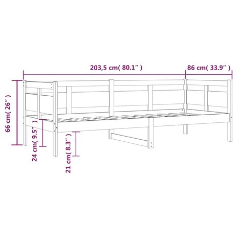 Slaapbank massief grenenhout grijs 80x200 cm 8720287072829 11