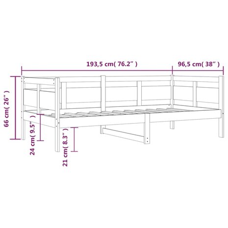 Slaapbank massief grenenhout honingbruin 90x190 cm 8720287072881 11