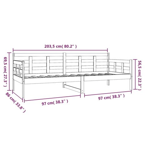 Slaapbank massief grenenhout wit 80x200 cm 8720287073413 11