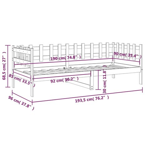 Slaapbank 90x190 cm massief grenenhout honingbruin 8720287136521 11