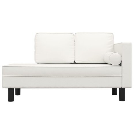 Chaise longue met kussens en bolster kunstleer crèmekleurig 8720286826553 3