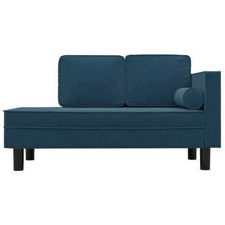 Chaise longue met kussens en bolster fluweel blauw 8720286826614 3