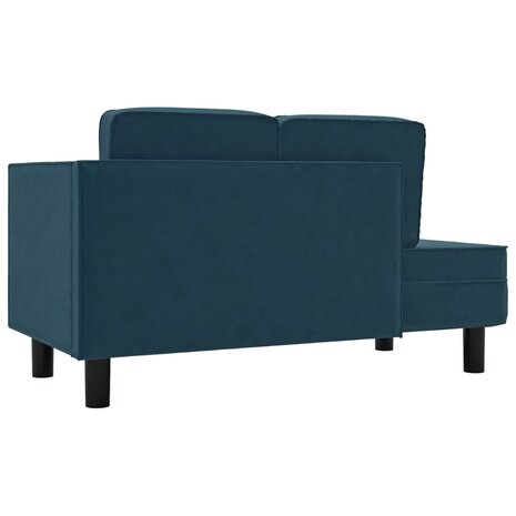 Chaise longue met kussens en bolster fluweel blauw 8720286826614 5