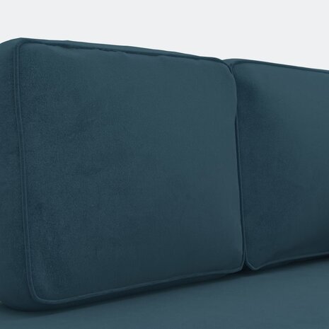 Chaise longue met kussens en bolster fluweel blauw 8720286826614 6