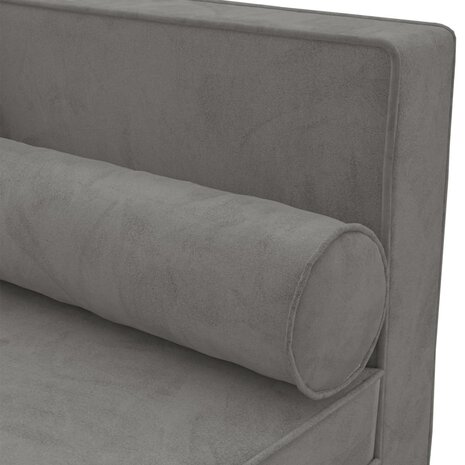 Chaise longue met kussens en bolster fluweel lichtgrijs 8720286826621 7